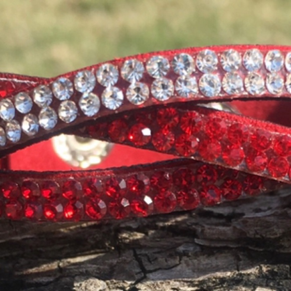 Red Rhinestone Wrap Bracelet